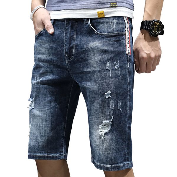 men pants thin jeans summer trend hole denim shorts korean version slim 5 five-point pants tide straight plus size, Blue
men pants thin jeans summer trend hole denim shorts korean version slim 5 five-point pants tide straight plus size, Blue