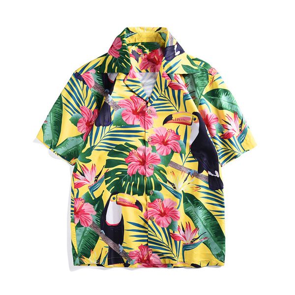 men/women's loose shirts brand new 2019 summer short sleeves floral print men's shirts hawaii style shirt a347, White;black
men/women's loose shirts brand new 2019 summer short sleeves floral print men's shirts hawaii style shirt a347, White;black