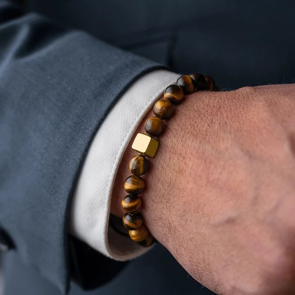 men bracelet essential charm jewelry fashion luxury golden & silver cube 8mm tiger eye stone bead handmade bracelets male homme, Black
men bracelet essential charm jewelry fashion luxury golden & silver cube 8mm tiger eye stone bead handmade bracelets male homme, Black