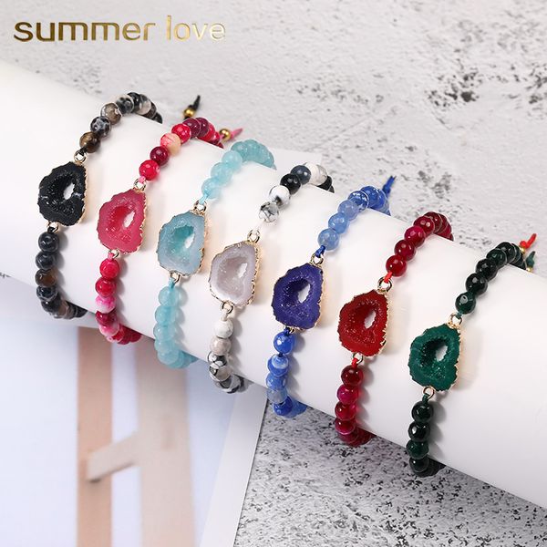 bohemian resin druzy charms natural stone agate beads bracelets with card handmade braided friendship bracelet for womens jewelry party gift, Golden;silver
bohemian resin druzy charms natural stone agate beads bracelets with card handmade braided friendship bracelet for womens jewelry party gift, Golden;silver