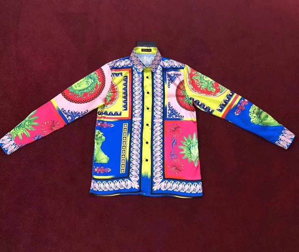 Мужские дизайнерские рубашки 2018 Осень зима Harajuku Medusa Camisa social masculina Модные клетчаты 
Мужские дизайнерские рубашки 2018 Осень зима Harajuku Medusa Camisa social masculina Модные клетчаты