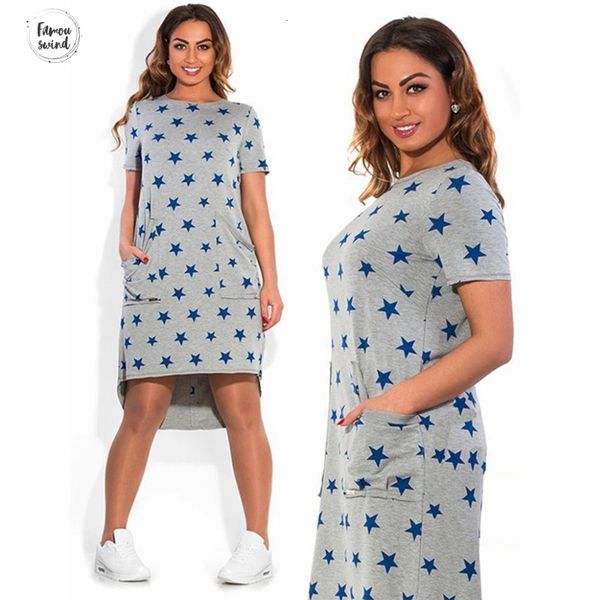 dress women casual summer plus size five irregular o neck large size short sleeve crew neck size vestidos designer clothes, Black;gray
dress women casual summer plus size five irregular o neck large size short sleeve crew neck size vestidos designer clothes, Black;gray