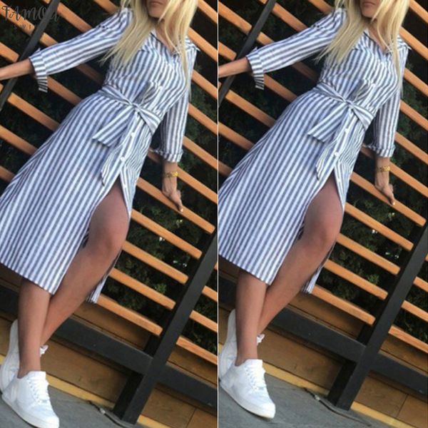 sashes autumn dress women stripe printing dress with belt shirt dress vestido robe femme ropa mujer summer 2020 vestidos, Black;gray
sashes autumn dress women stripe printing dress with belt shirt dress vestido robe femme ropa mujer summer 2020 vestidos, Black;gray