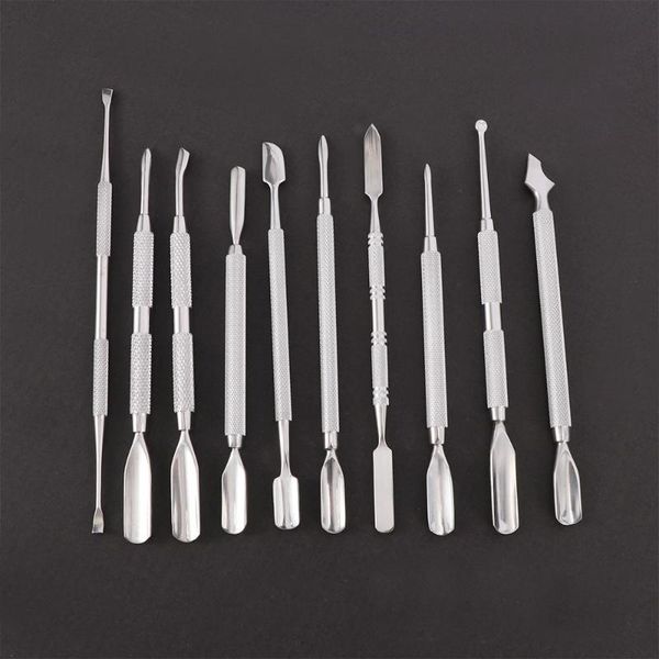 1 pcs dual-end stainless steel nail cuticle pusher spoon remover trimmer dead skin manicure pedicure cleaner nail tool, Silver
1 pcs dual-end stainless steel nail cuticle pusher spoon remover trimmer dead skin manicure pedicure cleaner nail tool, Silver