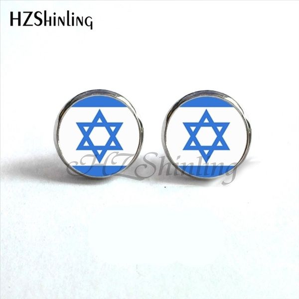 

new arrival star of david stud earring round glass p earrings stars silver bronze earring men women jewelry ed-0047, Golden;silver