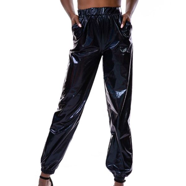 womens glitter metallic jogger pants holographic sweatpant beam foot harem hip hop dance trousers club streetwear with pockets, Black;white
womens glitter metallic jogger pants holographic sweatpant beam foot harem hip hop dance trousers club streetwear with pockets, Black;white