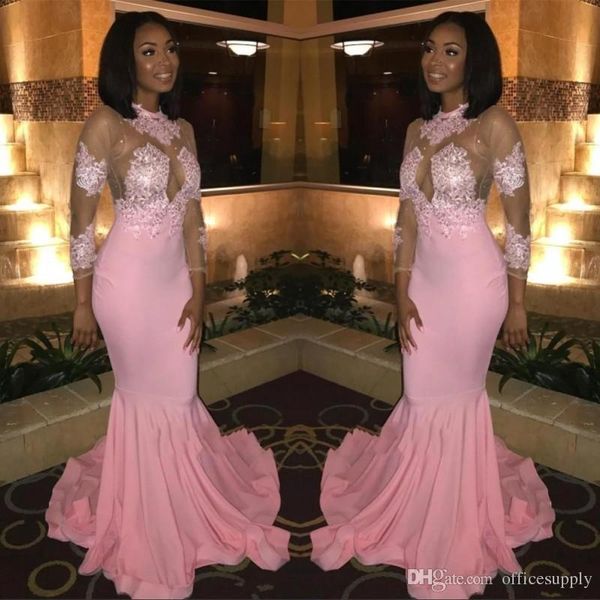pink african long sleeves prom party dresses high neck sheer appliqued floor length evening gowns illusion bodice formal dress custom, Black;red
pink african long sleeves prom party dresses high neck sheer appliqued floor length evening gowns illusion bodice formal dress custom, Black;red