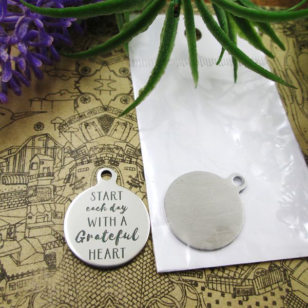40pcs--"start each day with a grateful heart"stainless steel charms more style for choosing diy charms pendants for necklace, Bronze;silver
40pcs--"start each day with a grateful heart"stainless steel charms more style for choosing diy charms pendants for necklace, Bronze;silver