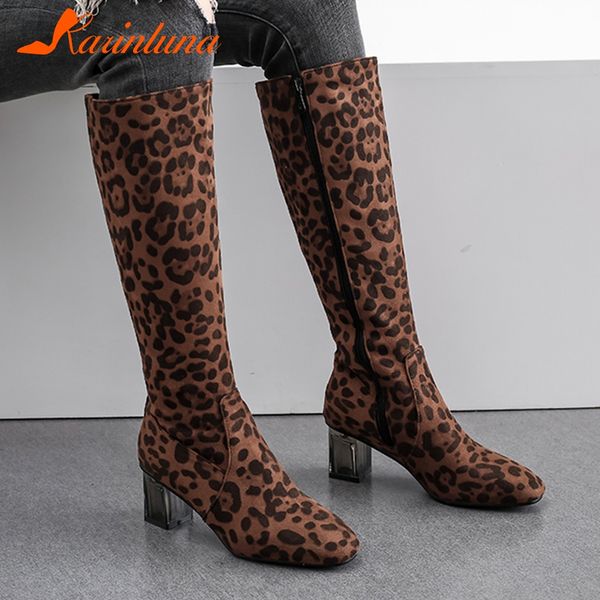 karinluna knee high boots new 2019 snake pu women boots zip square high heels autumn winter knee woman plus size 34-48, Black
karinluna knee high boots new 2019 snake pu women boots zip square high heels autumn winter knee woman plus size 34-48, Black