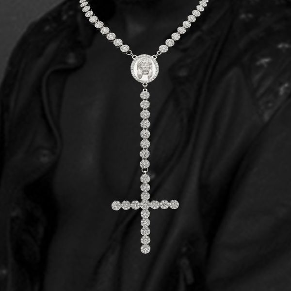 new fashion gold plated cubic zirconia mens jesus round portrait cross tennis chain necklace rosary personalized hip hop jewelry for guys, Silver
new fashion gold plated cubic zirconia mens jesus round portrait cross tennis chain necklace rosary personalized hip hop jewelry for guys, Silver