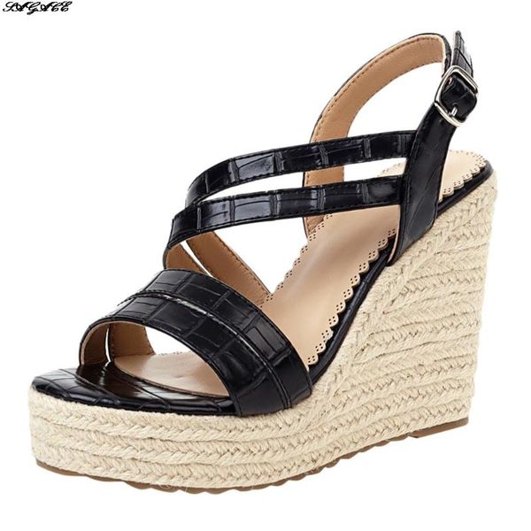 sagsce fashionable ladies thick bottom open toe large size women's wedge sandals flat bottom open toe buckle belt shoes, Black
sagsce fashionable ladies thick bottom open toe large size women's wedge sandals flat bottom open toe buckle belt shoes, Black
