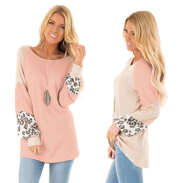 women's long sleeve leopard color block tunic comfy stripe round neck t shirt dhl, White
women's long sleeve leopard color block tunic comfy stripe round neck t shirt dhl, White