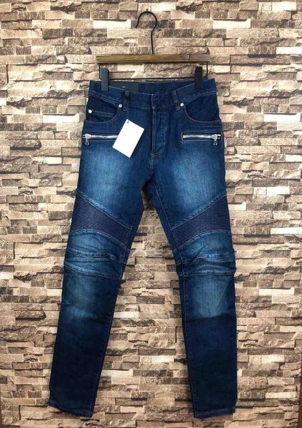 men slim fit motocycle biker jeans, Blue
men slim fit motocycle biker jeans, Blue