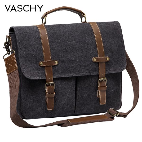 vaschy vintage men briefcase water resistant canvas messenger bag for 15 in lapbusiness satchel padded shoulder bags male
vaschy vintage men briefcase water resistant canvas messenger bag for 15 in lapbusiness satchel padded shoulder bags male