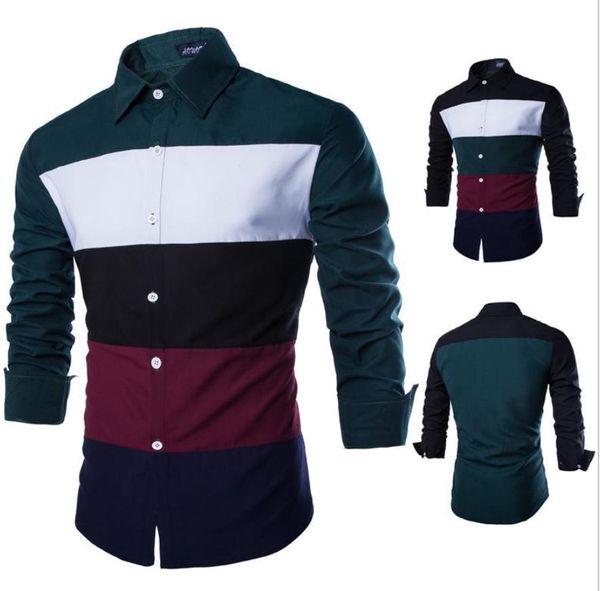 three-color shirts stitching long-sleeved shirt european and american style men's color matching shirt large size men's shirt y097, White;black
three-color shirts stitching long-sleeved shirt european and american style men's color matching shirt large size men's shirt y097, White;black