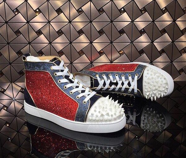 famous designer pik pik red bottom sneaker rivets blue leather sequin rhinestones with outdoor casual walking dress part l26, Black
famous designer pik pik red bottom sneaker rivets blue leather sequin rhinestones with outdoor casual walking dress part l26, Black