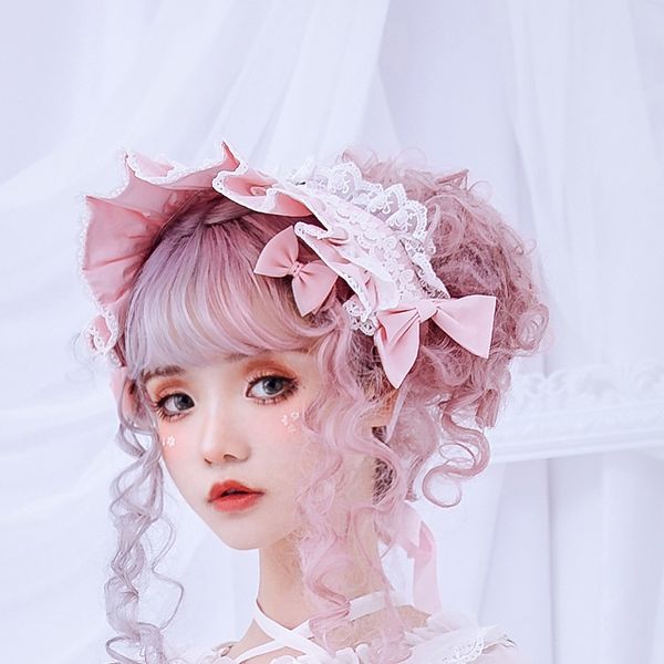 afternoon time ~ sweet ruffled lolita headband with lace trimming