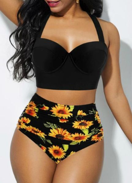 2020 new sunflower bikini set two piece swimsuit women bathing suit swimwear beach wear high waist tankini biquini plus size may, White;black
2020 new sunflower bikini set two piece swimsuit women bathing suit swimwear beach wear high waist tankini biquini plus size may, White;black