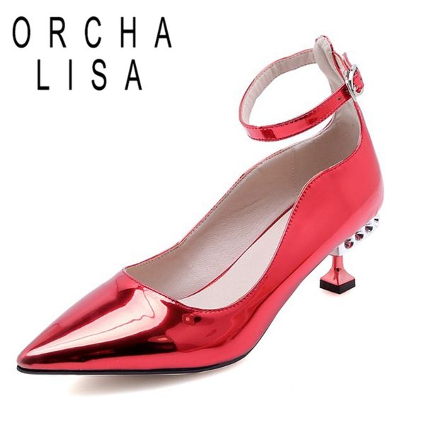 orcha lisa spring autumn concise pumps pointed toe 5cm strange heels rhinestone patent leather buckle large size 32-43 c1790, Black
orcha lisa spring autumn concise pumps pointed toe 5cm strange heels rhinestone patent leather buckle large size 32-43 c1790, Black