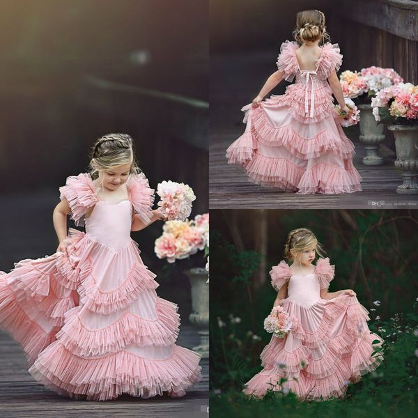 lovely blush pink flower girl dresses tiered ruffle tulle pageant gowns first communion floor length custom made kids prom dresses, White;blue
lovely blush pink flower girl dresses tiered ruffle tulle pageant gowns first communion floor length custom made kids prom dresses, White;blue