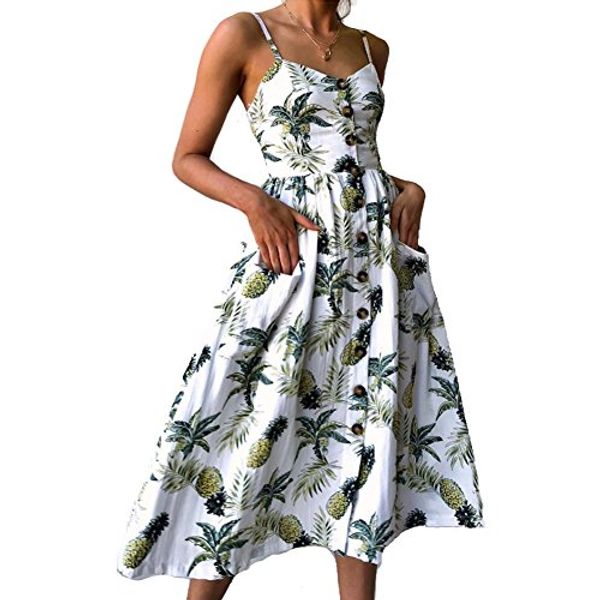 nicesnowman women dresses summer holiday sundress floral bohemian spaghetti strap button down swing midi dress with pockets, Black;gray
nicesnowman women dresses summer holiday sundress floral bohemian spaghetti strap button down swing midi dress with pockets, Black;gray