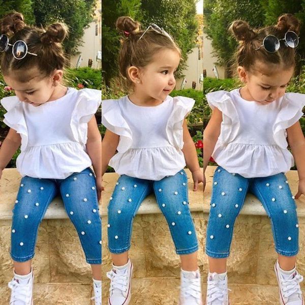 pudcoco girl set 2y-7t 2pcs toddler kids baby girls cotton t-shirt denim long pants outfits clothes, White
pudcoco girl set 2y-7t 2pcs toddler kids baby girls cotton t-shirt denim long pants outfits clothes, White