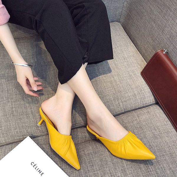 pu leather low heel slippers women fashion mules shoes 2020 kitten heels pointed toe slippers women summer sandals party shoes, Black
pu leather low heel slippers women fashion mules shoes 2020 kitten heels pointed toe slippers women summer sandals party shoes, Black