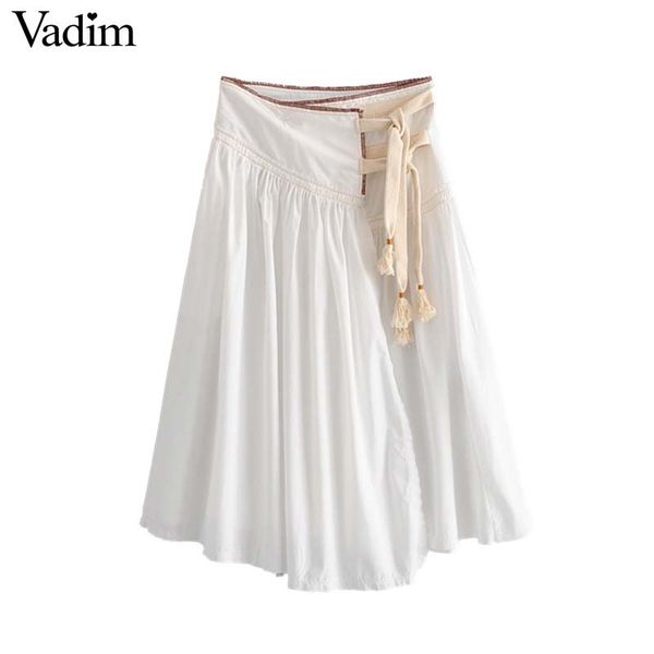 vadim women chic pleated skirts faldas mujer sashes bow tie irregular vintage female casual mid calf skirt ba556, Black
vadim women chic pleated skirts faldas mujer sashes bow tie irregular vintage female casual mid calf skirt ba556, Black