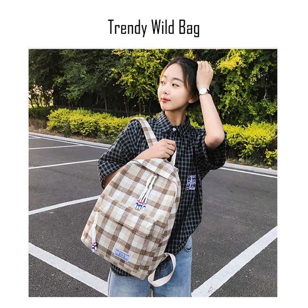 retro art wind fashion trend of the small lattice mass japan and south korea style college backpack
retro art wind fashion trend of the small lattice mass japan and south korea style college backpack