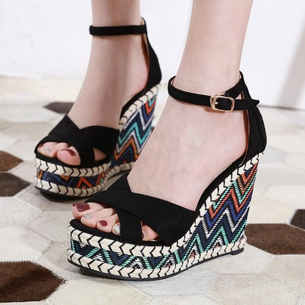 low sandals woman leather 2020 women's espadrilles platform wedge all-match ladies shoes summer high heels suit female, Black
low sandals woman leather 2020 women's espadrilles platform wedge all-match ladies shoes summer high heels suit female, Black