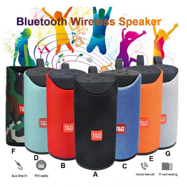 

tg bluetooth speaker portable outdoor loudspeaker wireless mini column 3d 10w stereo music surround support fm tfcard bass box