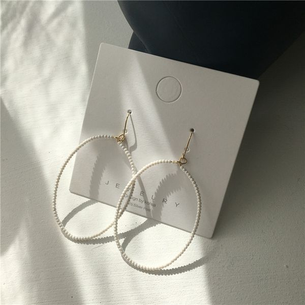 korean big circle women earring simple white beaded earrings ears fashion trendy jewelry gift for festival anniversary, Silver
korean big circle women earring simple white beaded earrings ears fashion trendy jewelry gift for festival anniversary, Silver