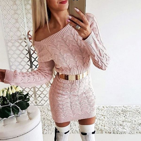 slash neck knitted mini sweater dress 2019 winter autumn women solid sweater long sleeve high waist tight fitted dresses, White;black
slash neck knitted mini sweater dress 2019 winter autumn women solid sweater long sleeve high waist tight fitted dresses, White;black