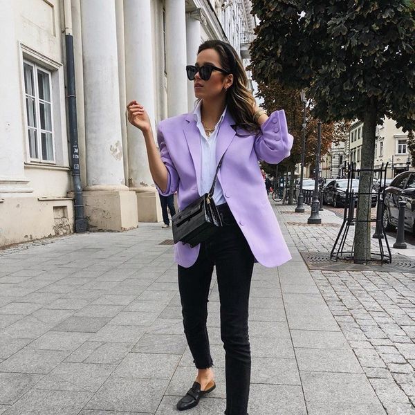 fashion long sleeve office slim blazers notched women 2019 autumn winter solid jaket violet basic blazer, White;black
fashion long sleeve office slim blazers notched women 2019 autumn winter solid jaket violet basic blazer, White;black