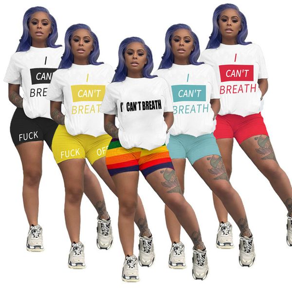 i can't breathe women tracksuit designer letters printed t-shirt shorts sets luxury short sleeve 2 piece outfit brand sportswear d6814, White
i can't breathe women tracksuit designer letters printed t-shirt shorts sets luxury short sleeve 2 piece outfit brand sportswear d6814, White