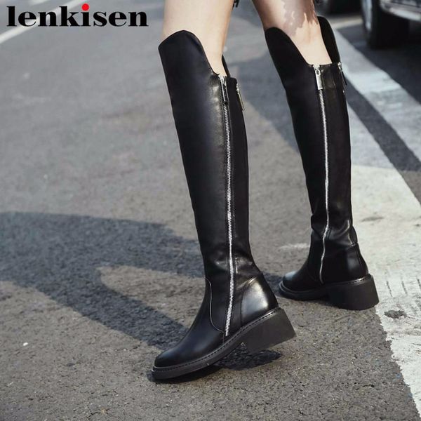 lenkisen handmade zipper round toe square med heels natural leather high fashion runway woman classic over-the-knee boots l97, Black
lenkisen handmade zipper round toe square med heels natural leather high fashion runway woman classic over-the-knee boots l97, Black