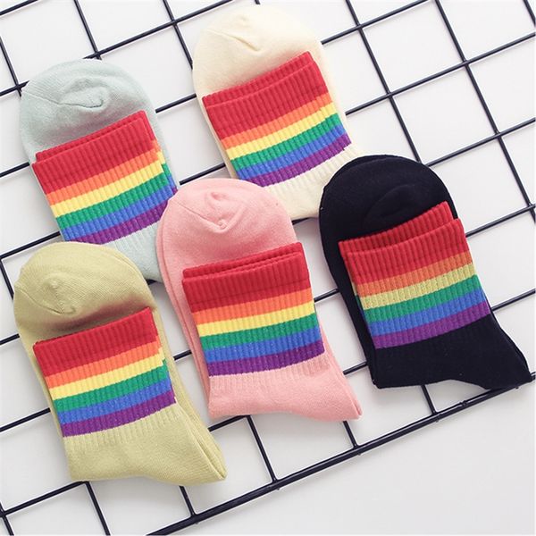 winter women's socks cotton rainbow stripes socks christmas fashion warm christmas casual tide socks harajuku korean, Black;white
winter women's socks cotton rainbow stripes socks christmas fashion warm christmas casual tide socks harajuku korean, Black;white