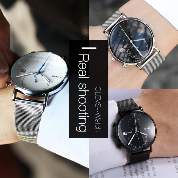 olevs luxury men ultra-thin multi dial analogue quartz watch luminous waterproof chronograph sport milanese steel band business wristwatches, Slivery;brown
olevs luxury men ultra-thin multi dial analogue quartz watch luminous waterproof chronograph sport milanese steel band business wristwatches, Slivery;brown