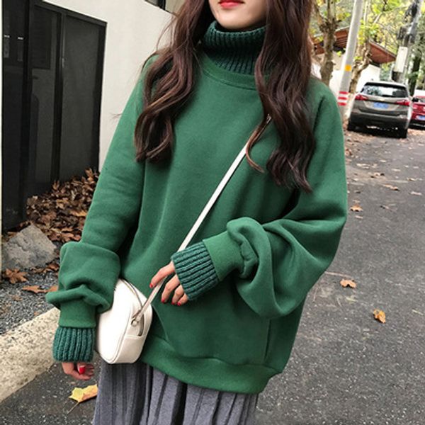 thick casual loose sweater spring long sleeve turtleneck women's sweater black fake two black pullover female plus size, White;black
thick casual loose sweater spring long sleeve turtleneck women's sweater black fake two black pullover female plus size, White;black