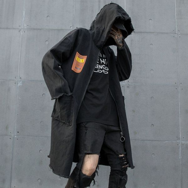 outono inverno homens destruÃdos ripped punk longo denim jaqueta com capuz trench coat homem hip hop zÃper das calças de brim do, Tan;black
outono inverno homens destruÃdos ripped punk longo denim jaqueta com capuz trench coat homem hip hop zÃper das calças de brim do, Tan;black
