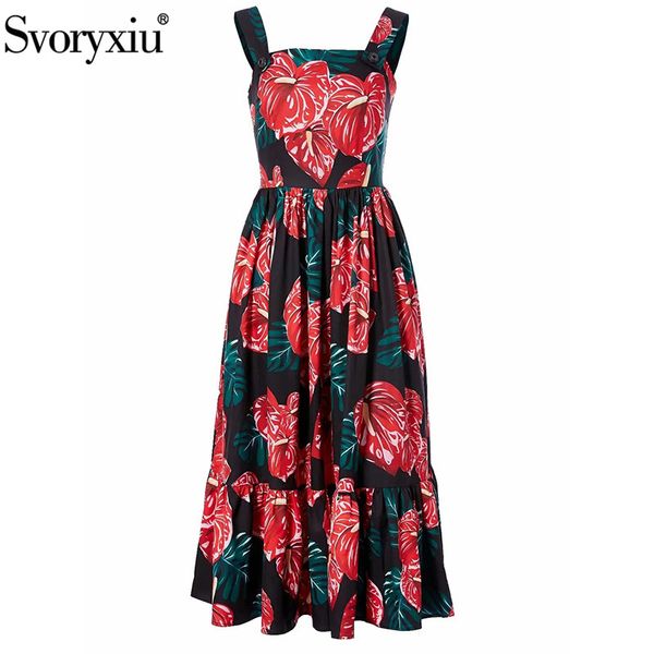 svoryxiu 2020 fashion runway summer spaghetti strap ruffles long dress women's elegant flower print plus size dress s-5xl, Black;gray
svoryxiu 2020 fashion runway summer spaghetti strap ruffles long dress women's elegant flower print plus size dress s-5xl, Black;gray