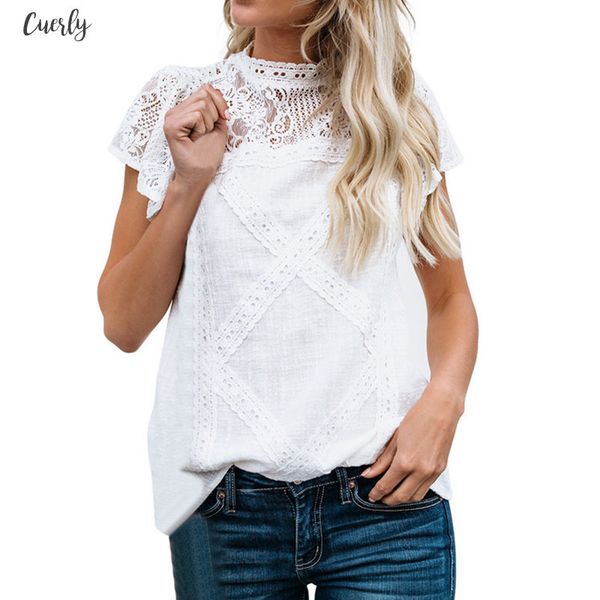 fashion womens blouse lace patchwork flare ruffles short sleeve cute floral womens and blusas mujer de moda 2020, White
fashion womens blouse lace patchwork flare ruffles short sleeve cute floral womens and blusas mujer de moda 2020, White
