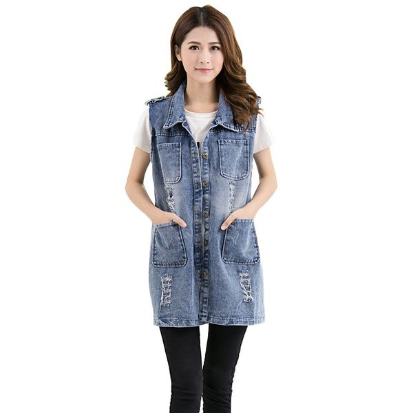 5xl plus size loose denim vest for women vintage hole pocket long sleeveless jeans jacket female coat summer casual waistcoat, Black;white
5xl plus size loose denim vest for women vintage hole pocket long sleeveless jeans jacket female coat summer casual waistcoat, Black;white