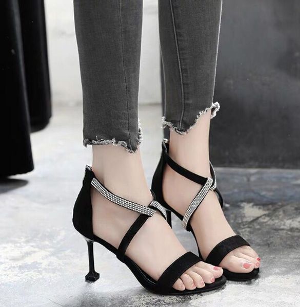 high-grade sandals female summer open toe cross straps stiletto black cat heel shoes korean version of the wild high heel bag with
high-grade sandals female summer open toe cross straps stiletto black cat heel shoes korean version of the wild high heel bag with