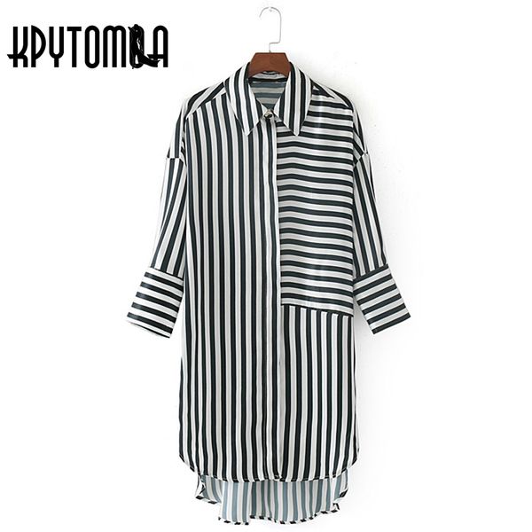 women's blouses & shirts vintage chic striped patchwork long women 2021 fashion turn-down collar three quarter sleeve shirt casual femm, White
women's blouses & shirts vintage chic striped patchwork long women 2021 fashion turn-down collar three quarter sleeve shirt casual femm, White