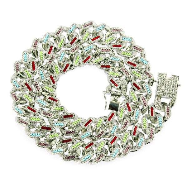cross-border new accessories hip hop men's domineering exaggerated color diamonds thick cuban chain silver plated necklace bracelet for
cross-border new accessories hip hop men's domineering exaggerated color diamonds thick cuban chain silver plated necklace bracelet for