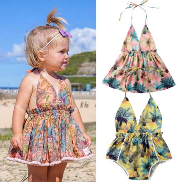 2018 new summer kid baby girl floral backless romper halter dress tooddler fashion holiday beach sundress sunsuit clothes outfit, White
2018 new summer kid baby girl floral backless romper halter dress tooddler fashion holiday beach sundress sunsuit clothes outfit, White