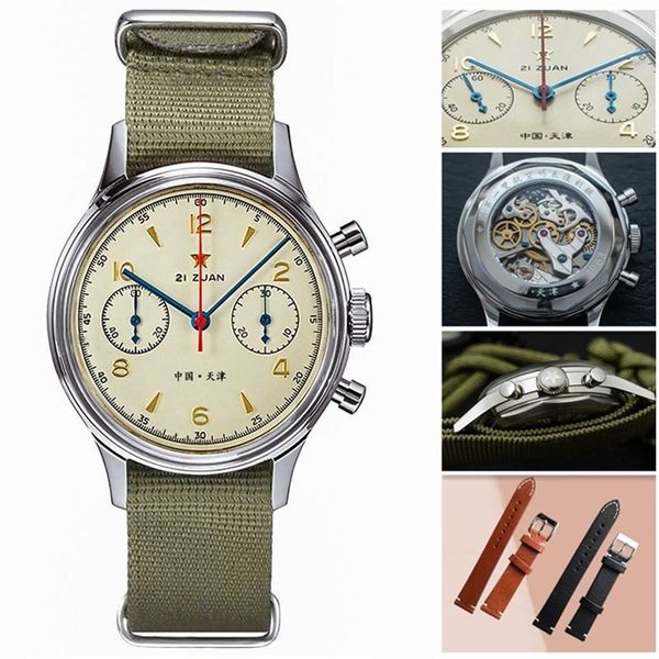 fashion 38mm men chronograph watches sapphire mechanical hand wind seagull movement military pilot mens chronograph watch 1963 t200311, Slivery;brown
fashion 38mm men chronograph watches sapphire mechanical hand wind seagull movement military pilot mens chronograph watch 1963 t200311, Slivery;brown