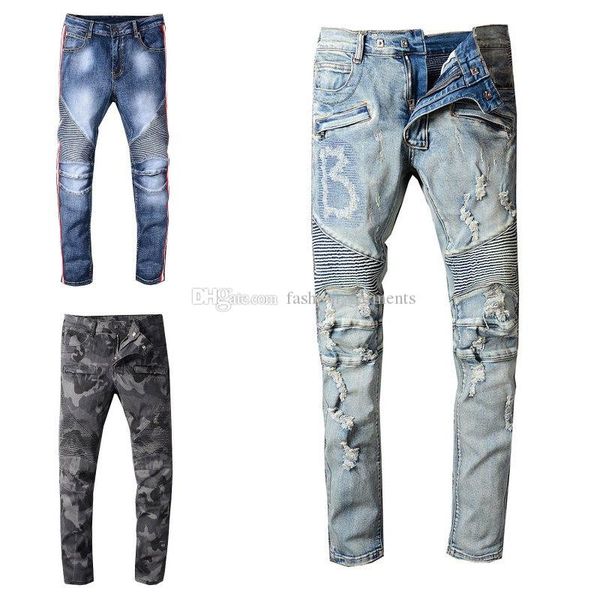 luxury pants designer jeans distressed ripped biker jean men women slim fit motorcycle biker denim jeans hip hop mens jeans size 29-42, Blue
luxury pants designer jeans distressed ripped biker jean men women slim fit motorcycle biker denim jeans hip hop mens jeans size 29-42, Blue