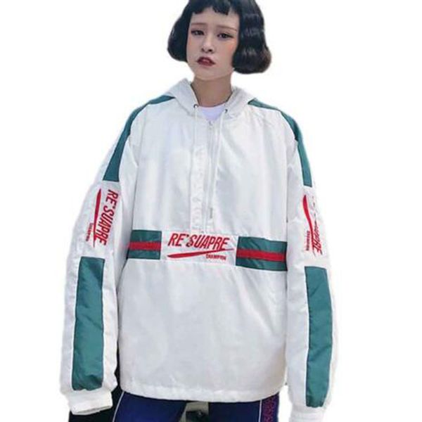 new japanese high street style pullover hooded jackets hip hop patchwork jacket thin loosen jacket for women, Black;brown
new japanese high street style pullover hooded jackets hip hop patchwork jacket thin loosen jacket for women, Black;brown